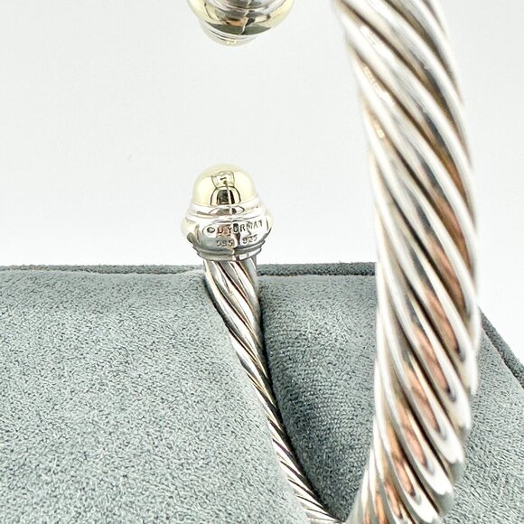 David Yurman Dome Cuff w/ Sterling Silver & 14K Yellow Gold - Medium - Picture 12 of 12